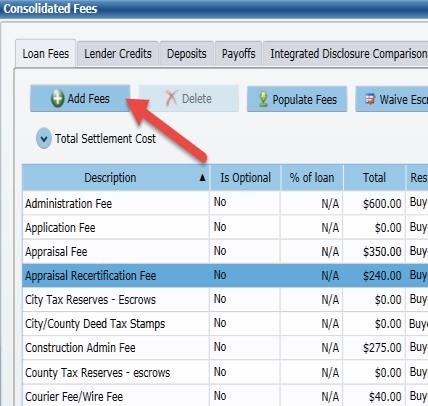 Loan Estimate section the fee will be
