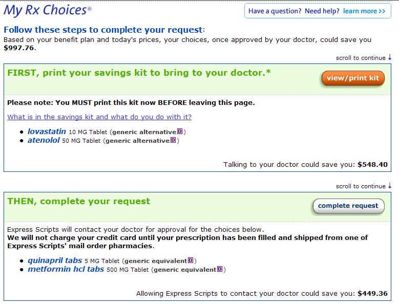 delivery Express Scripts can contact their doctor for new prescriptions on