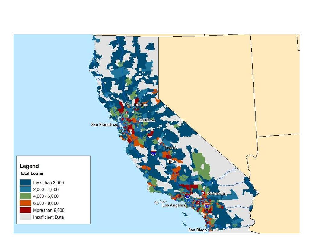 California Data Maps Lending Volumes September 2007 Source: