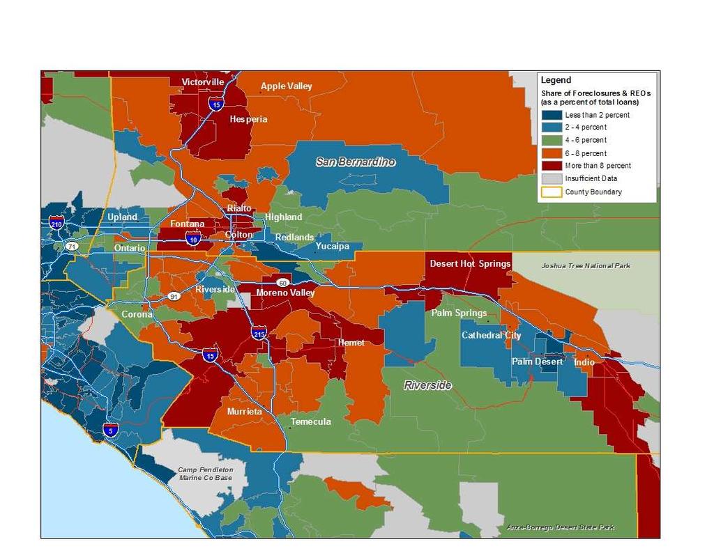 Inland Empire Regional Data Maps Neighborhoods with Concentrations of Foreclosures