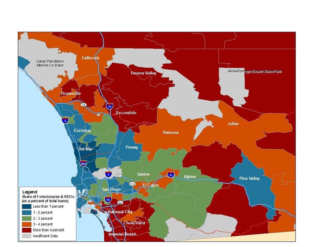 San Diego Regional Data Maps Neighborhoods with Concentrations of Foreclosures