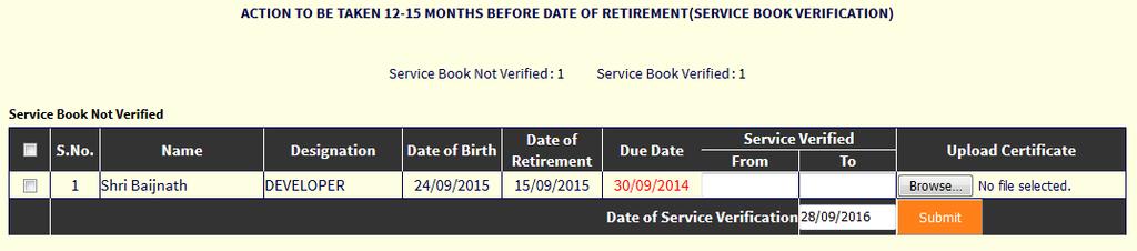 period of verified service.