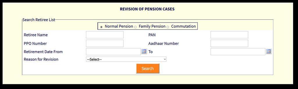Pension cases then select Normal Pension tab.