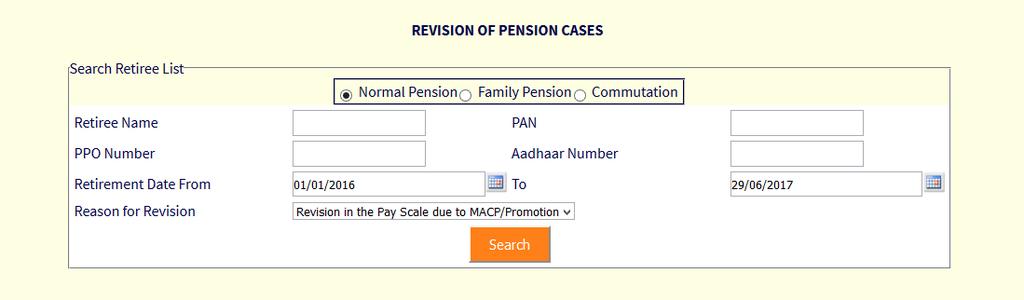 Revision in the Pay Scale due to MACP/Promotion Click here After selecting reason of