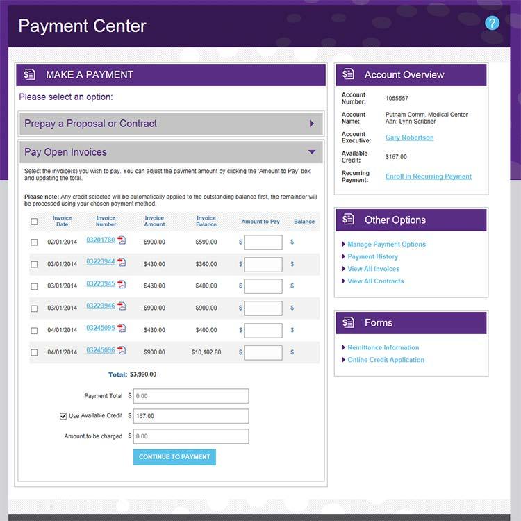 Payment Center Overview Prepay a Proposal or
