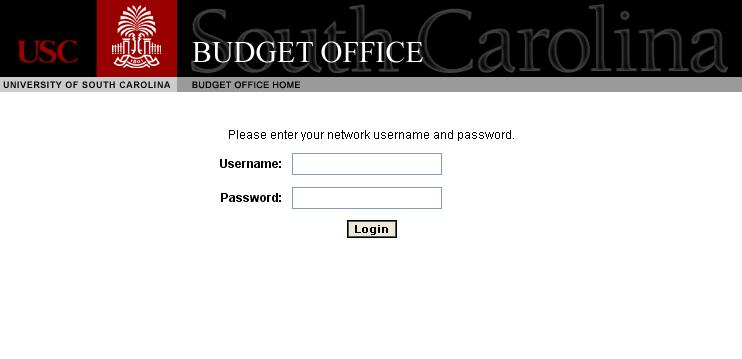 WEB-BASED BUDGET USER-GUIDE Please enter your network username and password to access your account.