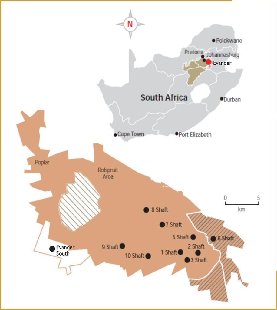 Overview of Evander Gold Mines: 50:50 Joint Venture with Wits Gold Proposed acquisition of Harmony s Evander Gold Mines for a total consideration of up to ZAR 1.