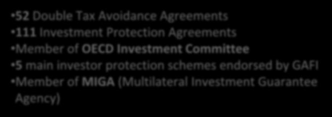 A business environment favourable to investment Investor Protection 52 Double Tax Avoidance Agreements 111 Investment Protection