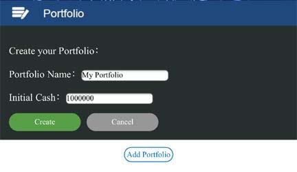 Creating a Portfolio Name and Funding How to Create a Portfolio Name and Funding In the Portfolio Name dialog box, enter the name of the Portfolio you want to create In the Initial Cash dialog box,