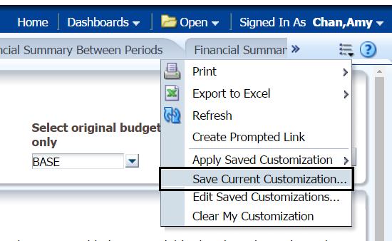 6. When the Page Option menu display, select Save Current