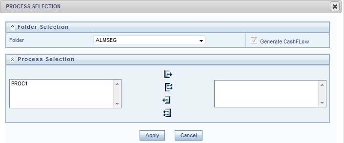 2. Select the folder from the drop down list adjacent to the Folder field. The available processes are displayed under the Process Selection grid.