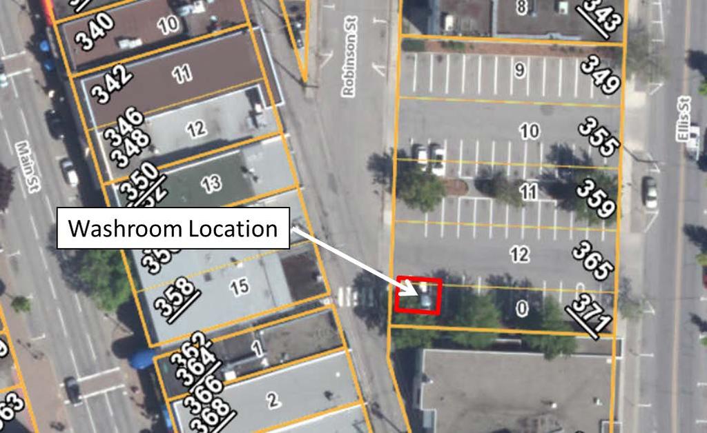 The City Engineer confirmed that the estimated cost for the installation of a washroom in the 300 Block of Main Street by the breezeway on the south west corner of the parking lot is $80,000.