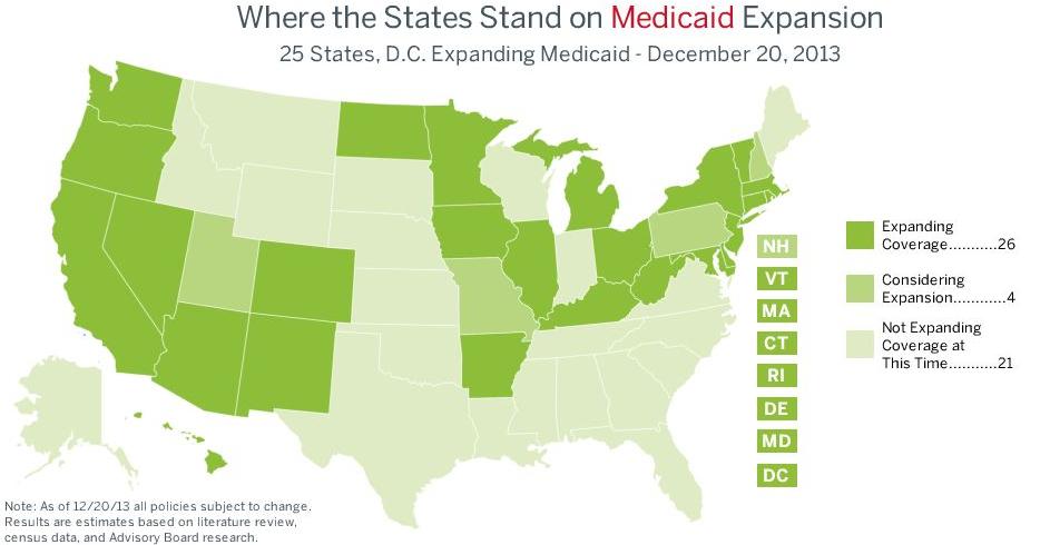 Half of States Expanding Medicaid and Many Others Pursuing Expansion Options Source: