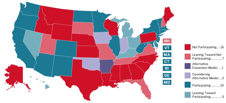 State of Play on the Medicaid Expansion 28 States Moving Toward Expansion As of July 26, 2013.