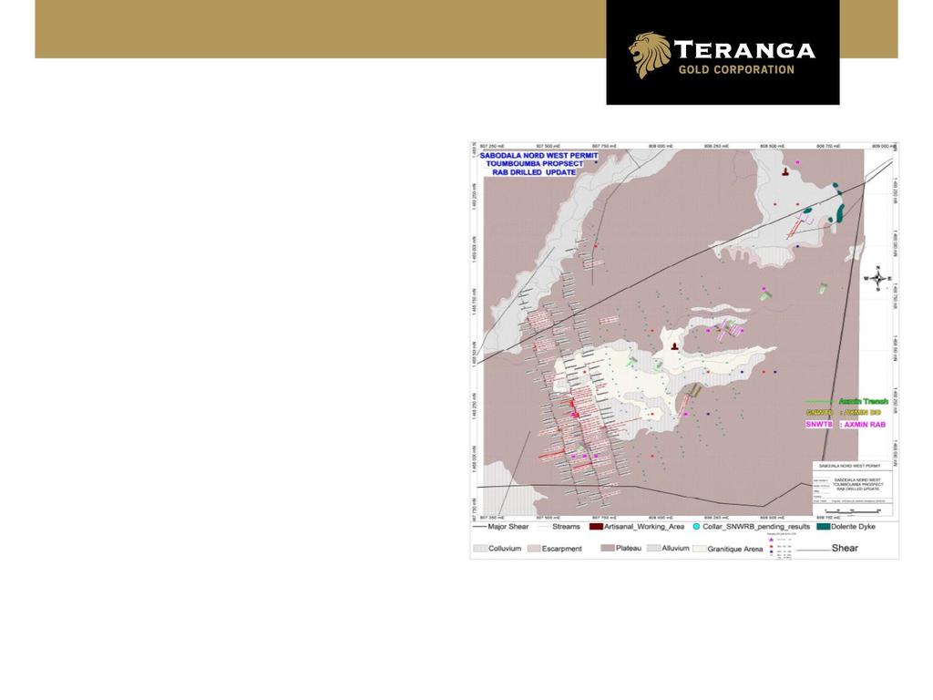 TOUMBOUMBA NEWEST TARGET Q2 2012 Potential for near surface oxide deposit on main Toumboumba