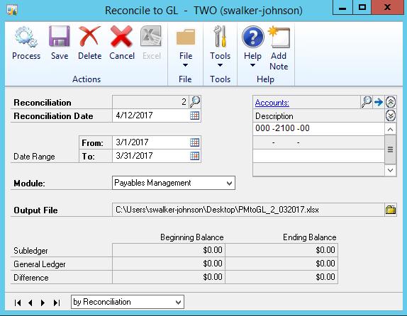 Payables Management Period-End Closing Hint: If Payables Management does not reconcile to the General Ledger, check that General Journal entries have not been posted to the Accounts Payable control