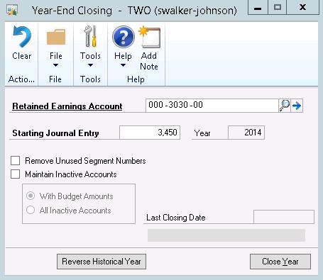 General Ledger Year-end Closing Hint: If you selected Close to Divisional Account Segments on this window, a net income or net loss amount will be closed for each divisional segment.