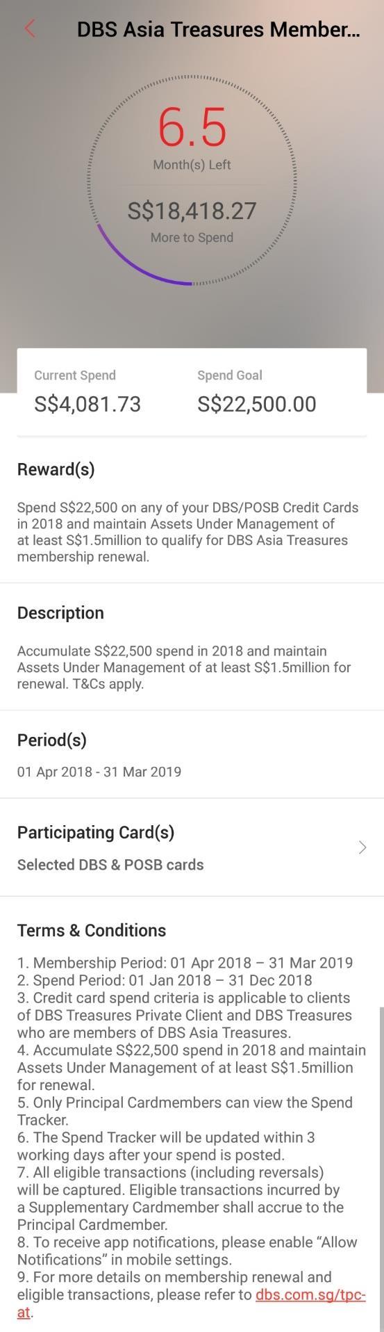 (d) Tap on the Spend Tracker to find out more