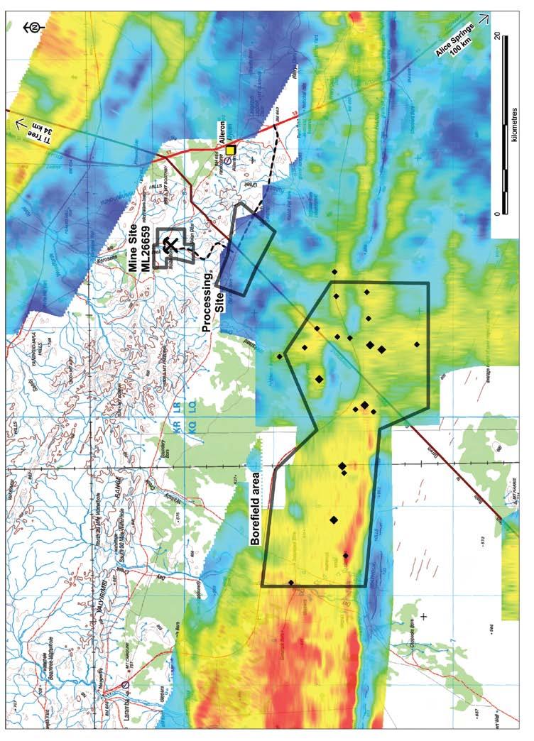 POWER & WATER Arafura has defined an extensive, high-yielding groundwater system SW of Nolans Site that offers a viable