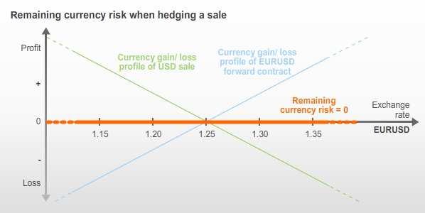 This second scenario is called a hedge, whereas the sales contract serves as the hedged item and the forward FX contract serves as the hedging instrument.