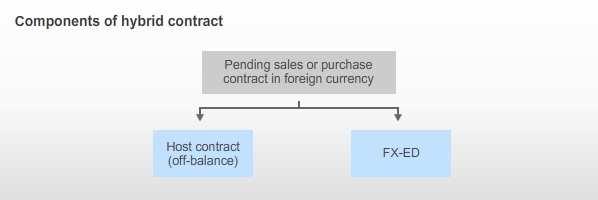 In general, all sales or purchase contracts denominated in foreign currencies contain an FX-ED and can therefore be referred to as hybrid contracts.