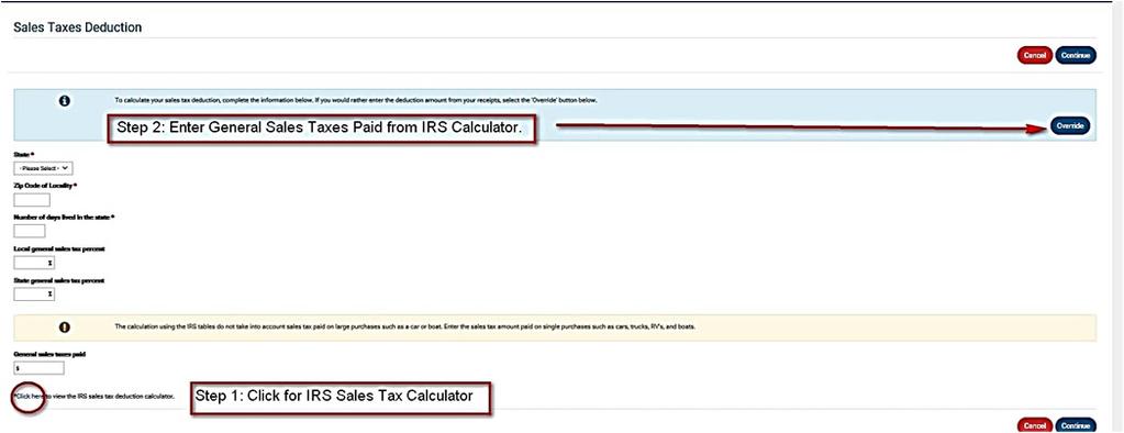 Two Steps To Use IRS Sales Tax Calculator Step