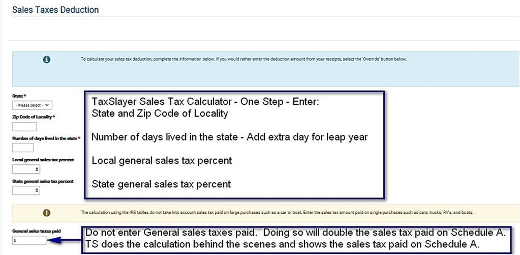 Calculator Step 1 Click to view IRS Sales Tax