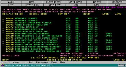 Option 1 shows budget codes starting with the beginning of the data base or at a specified budget code. The budget code display shows some system control fields.