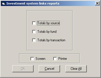 Select one, two or all three reports and choose how the reports will be viewed, on the screen, printed or both. Once a selection is made, the OK button will be enabled.