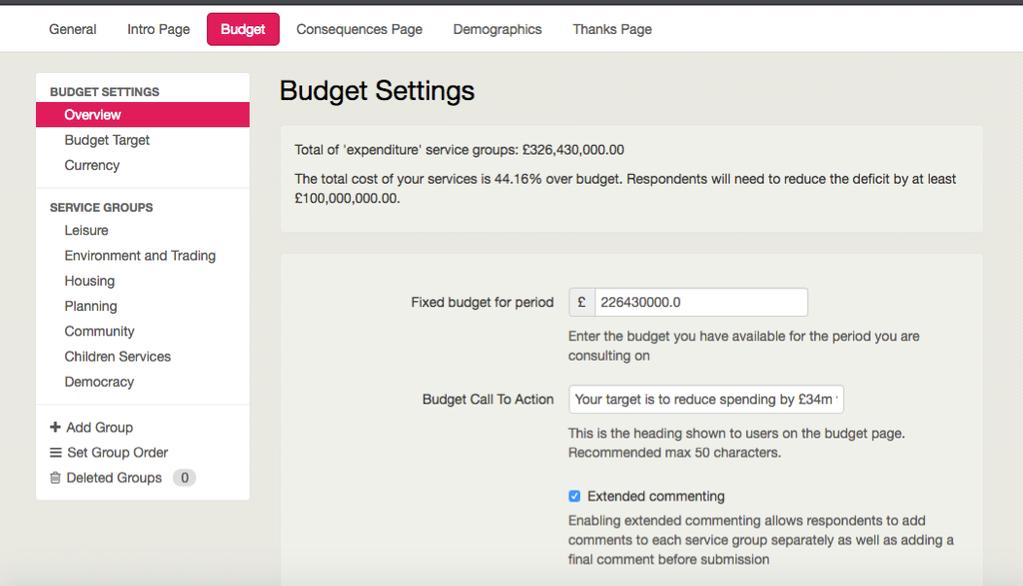 Budget settings Click the Budget tab. Here s where you enter all your figures. First off is the Overview page.