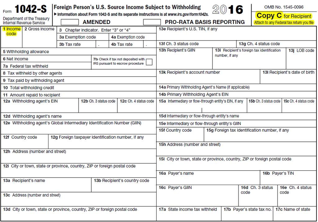Form 1042-S: