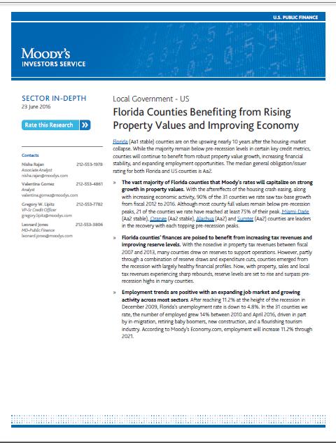 Florida Economic Update Published in June