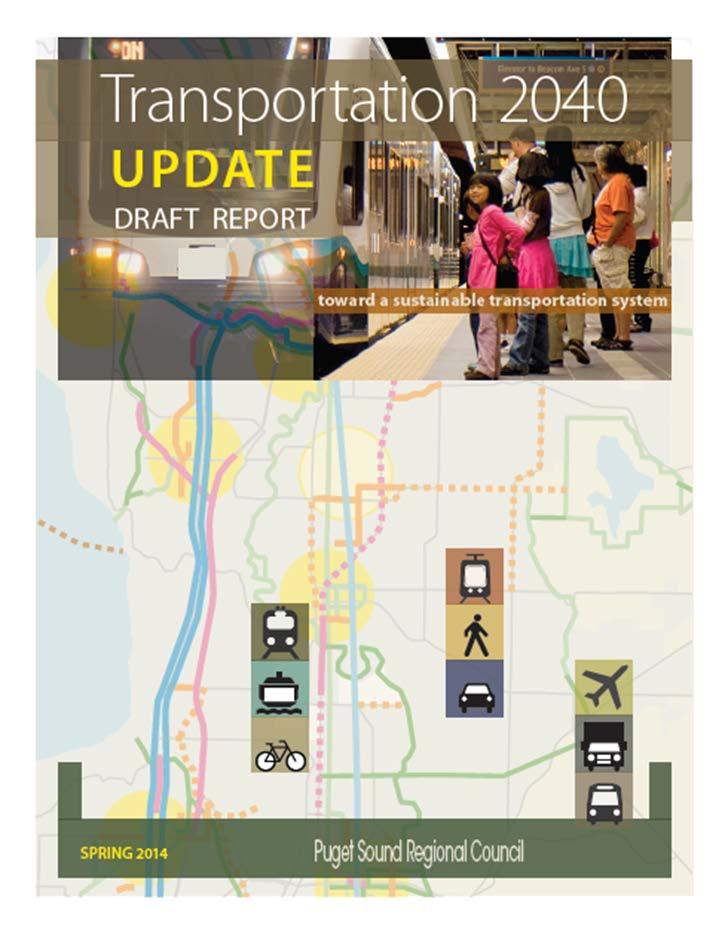 5 Recent Transportation 2040 Plan Update Policy & Plan Structure: Unchanged from 2010 Financial Strategy: Recessionary impacts = $15 billion revenue reduction Cost: Better estimates on city streets,