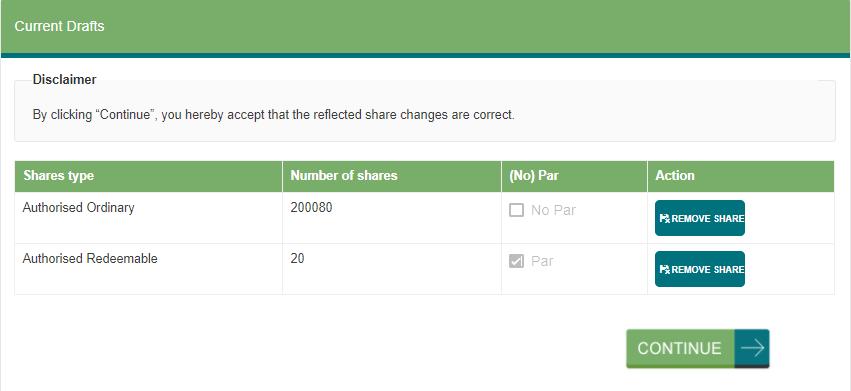 10.2 Re-classify selected class of shares a) Select the class of