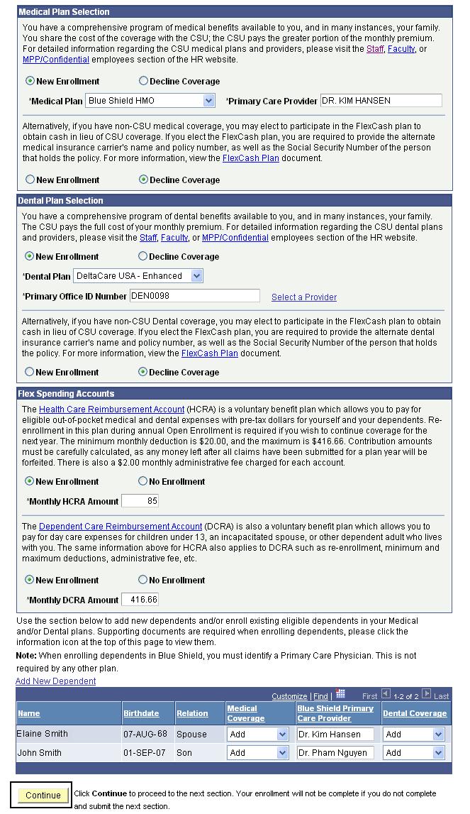 Complete New Enrollment Elections The New Enrollment page 1.