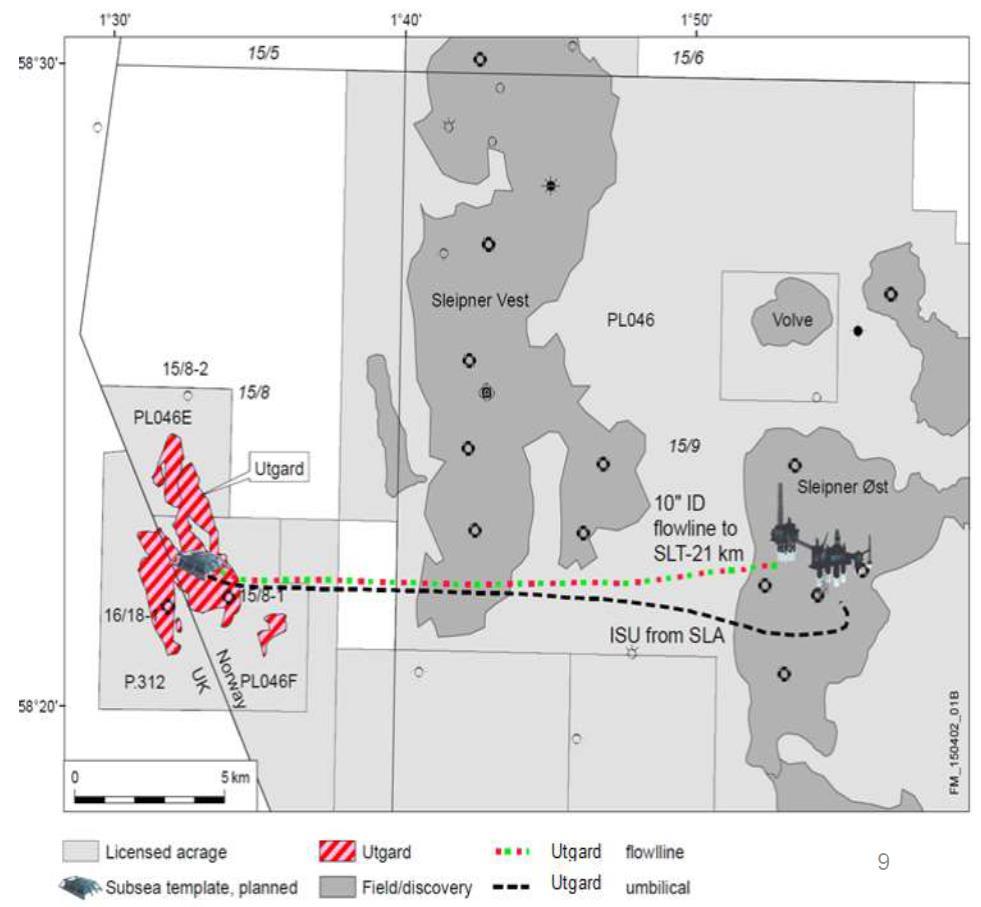 The objective of the Utgard project is to develop a new field in Norway through a tie-in with the nearby Sleipner area infrastructure, and to launch of hydrocarbon production of hydrocarbons in
