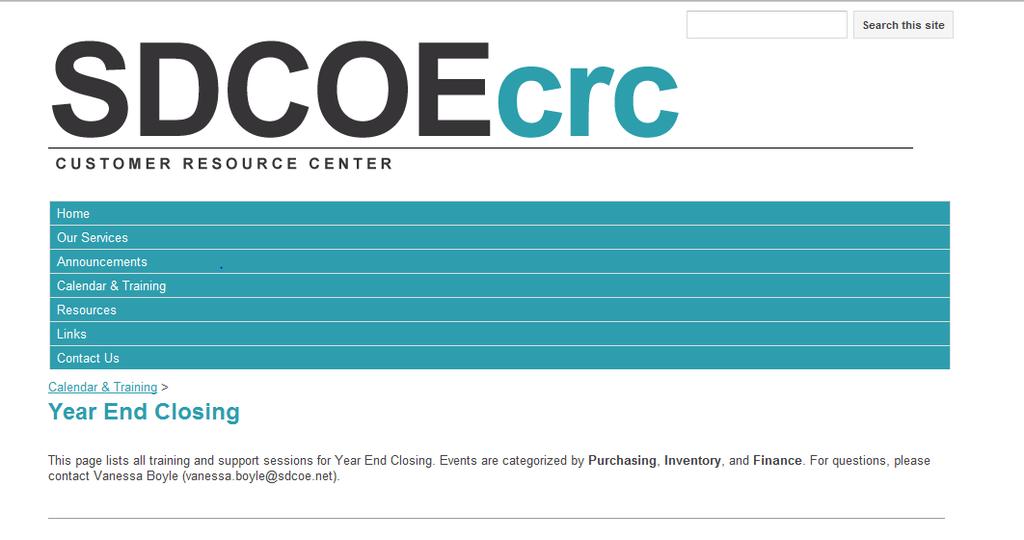 15 Customer Resource Center (CRC )Training Support Sessions for Year End Closing