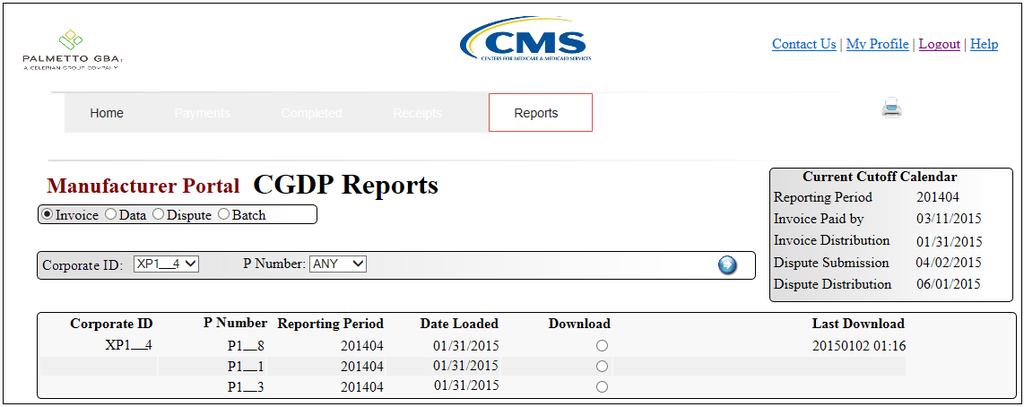 Features of the New CGDP Web Portal Reports Screen Download all of your regular quarterly reports