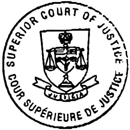 SUPERIOR COURT OF JUSTICE - COMMERCIAL LIST Commercial List Court File No. 97-BK-000543 THE HONOURABLE MR. ) FRIDAY, THE 5 TH DAY JUSTICE ROBERT A.