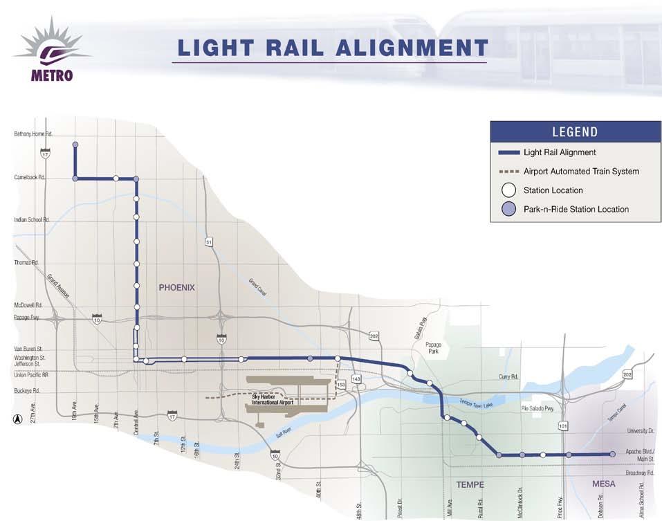 CP/EV LRT Project: The Central Phoenix/East Valley Light Rail Transit (CP/EV LRT) project, as defined in the Full Funding Grant Agreement (FFGA), is a 20 mile LRT project that will connect north