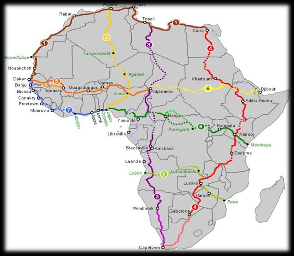 1- About SCZone Connectivity Linked to The Transport African Highways 1 Cairo - Dakar 2 3 Algeria - Lagos Tripoli -
