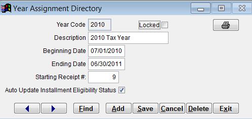 SETTING UP DIRECTORIES Year Assignment Directory If your district uses the Tax Billing application and any shared directories have already been established, you do not have to add directories again.