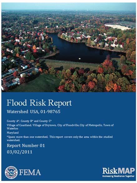 Flood Risk Report High-level summary of flood risk for either a single watershed or the project area that may be included in a mitigation plan.