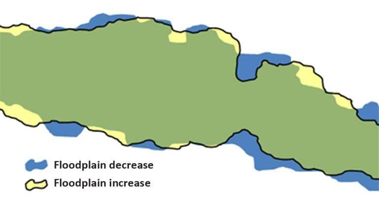 Changes Since Last FIRM (CSLF) Depicts increases and decreases in floodplain and floodway boundaries and flood zone designations since the previous FIRM.