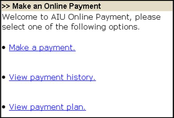 If your country does not use Zip Code, please enter 00000. ) The Make an Online Payment dialog window will appear.