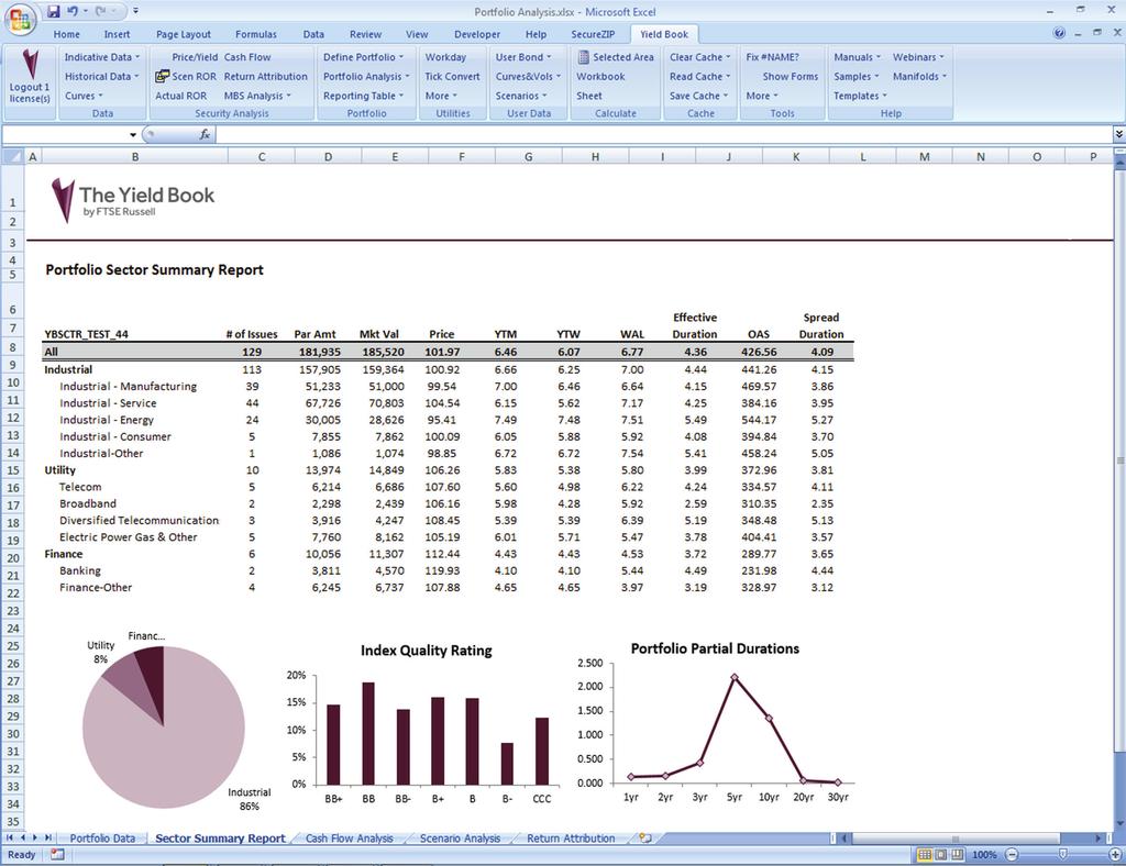 YIELD BOOK ADD-IN Bring the power of The analytics into your familiar spreadsheet environment Leverage from the best of The calculations and Microsoft Excel functionality Simply start with a