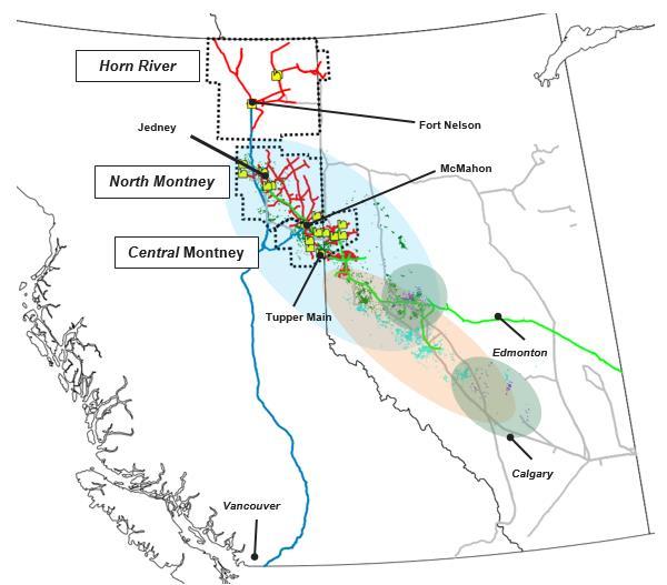Western Canadian Midstream Montney Region Resource The business is competitively positioned for growth with the high economic and prolific acreage of the Montney play providing over 40 years of