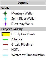 of the business overlies more than ~35,000 potential future wells, representing ~60% of the Montney gas resources (1) The business is competitively positioned within the region and connects to all