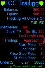 Simple trailing (_trailingmethod=1) is the same as built in MT4 but it allows you to set profit when to start trailing. Parabolic trailing (_trailingmethod=2) uses Parabolic SAR MT4 (visit http://ta.