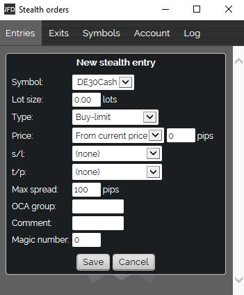 STEALTH ENTRIES You can combine stealth entries into one-cancels-all (OCA) groups (8) where remaining entries in the same group are removed once the first one has been triggered.